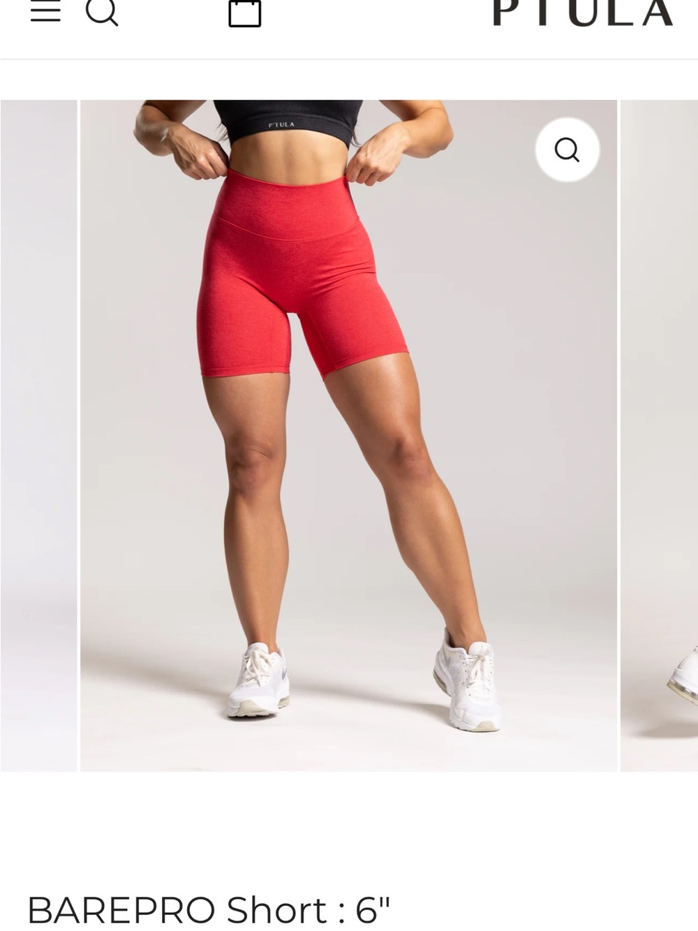 P'tula BAREPRO 6" High-Waist Bike Shorts in Bright Red